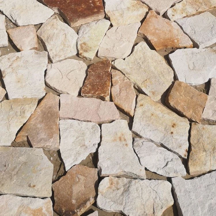 Gres blanc amb pedra solta aleatòria rústica